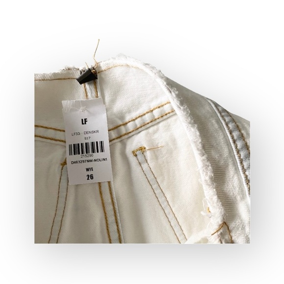 new LF Carmar  Nolan Ripped Destroy Waistband Mini Skirt  White Denim  2 26 S - Picture 10 of 16